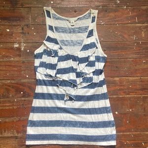 Banana Republic Striped Ruffle Front Tank Top Size Small